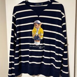 Ralph Lauren Navy and White Striped Sweater